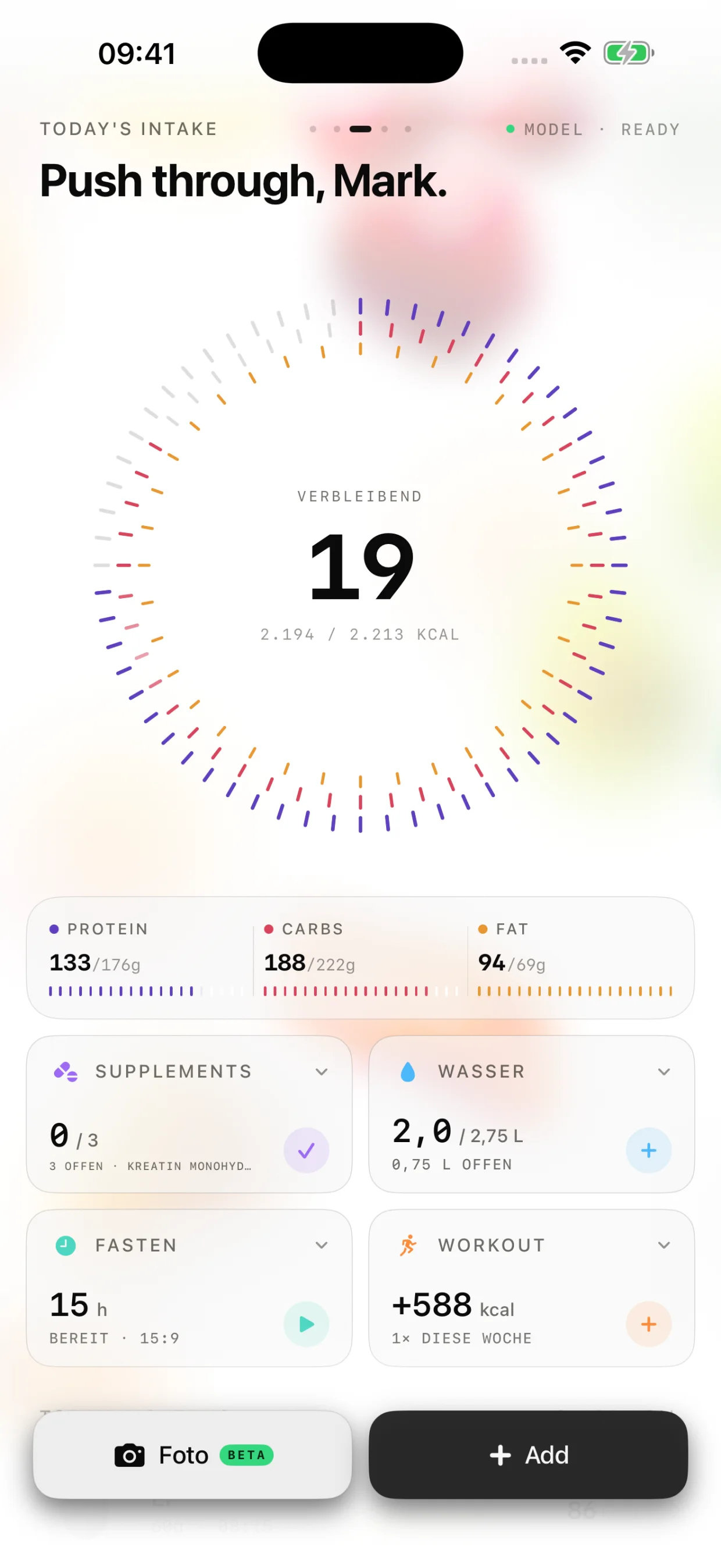 Calance: Kalorienring und Makros / calorie ring and macros